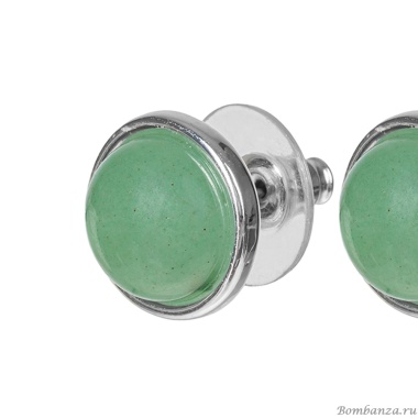 Пусеты Fiore Luna, GREEN AVENTURINE